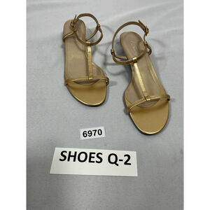 Womans Excellent Cond. Talbots Strappy Sandals 7.5 B Gold Kitten Heel Open Toe